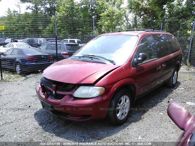 2D4GP74LX3R155613 - 2003 DODGE GRAND CARAVAN EX MAROON photo 2