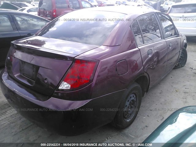 1G8AG52F53Z184571 - 2003 SATURN ION LEVEL 1 MAROON photo 4