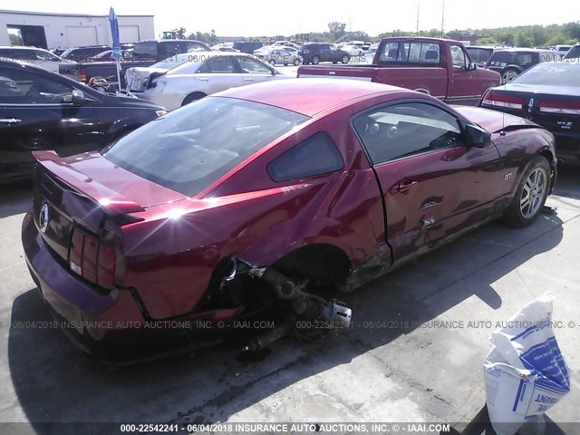 1ZVHT82H165227377 - 2006 FORD MUSTANG GT RED photo 4