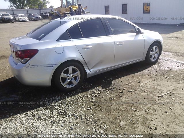 1G1PF5SC4C7348406 - 2012 CHEVROLET CRUZE LT SILVER photo 4