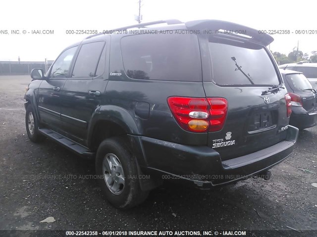 5TDBT48A61S053529 - 2001 TOYOTA SEQUOIA LIMITED GREEN photo 3