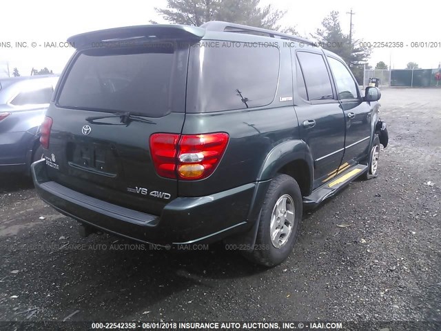 5TDBT48A61S053529 - 2001 TOYOTA SEQUOIA LIMITED GREEN photo 4