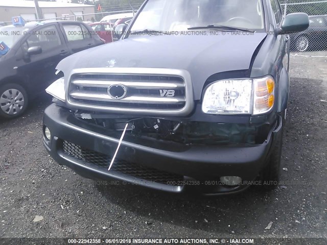 5TDBT48A61S053529 - 2001 TOYOTA SEQUOIA LIMITED GREEN photo 6