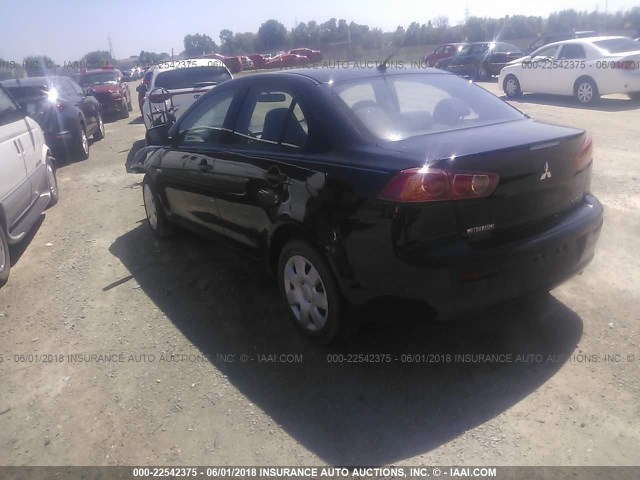 JA3AU16U59U015476 - 2009 MITSUBISHI LANCER DE BLACK photo 3