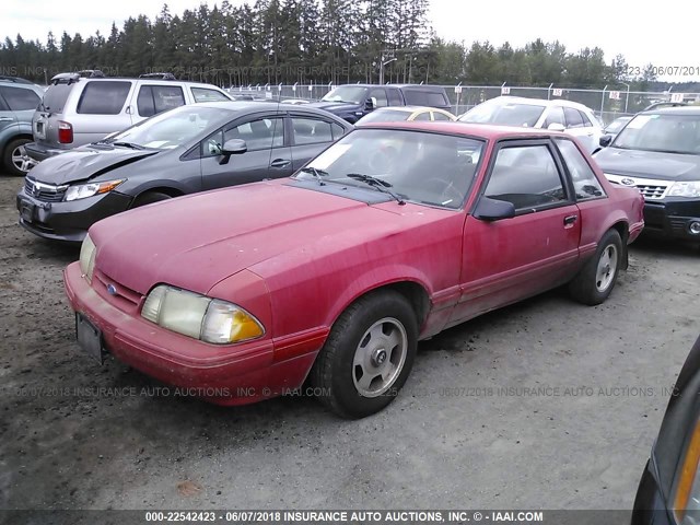 1FACP40M2NF115082 - 1992 FORD MUSTANG LX RED photo 2