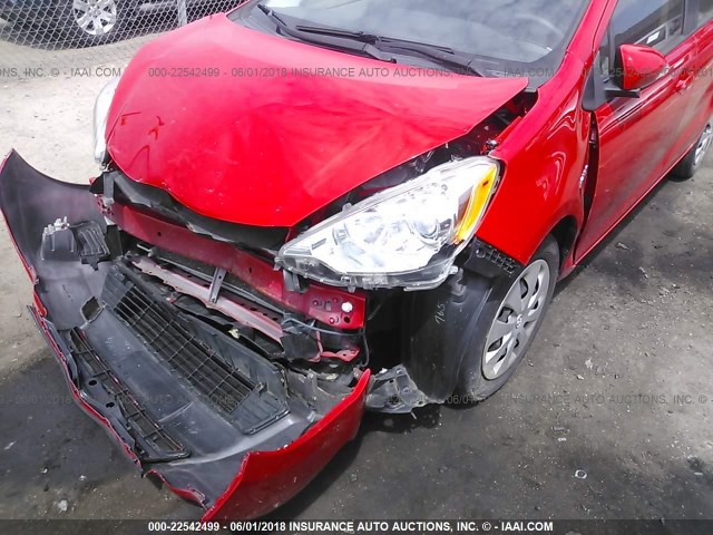 JTDKDTB32E1082319 - 2014 TOYOTA PRIUS C RED photo 6