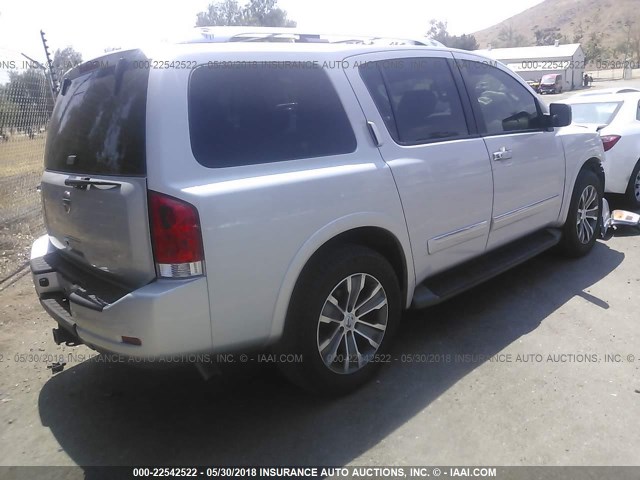 5N1AA0ND1FN618870 - 2015 NISSAN ARMADA SV/SL/PLATINUM SILVER photo 4