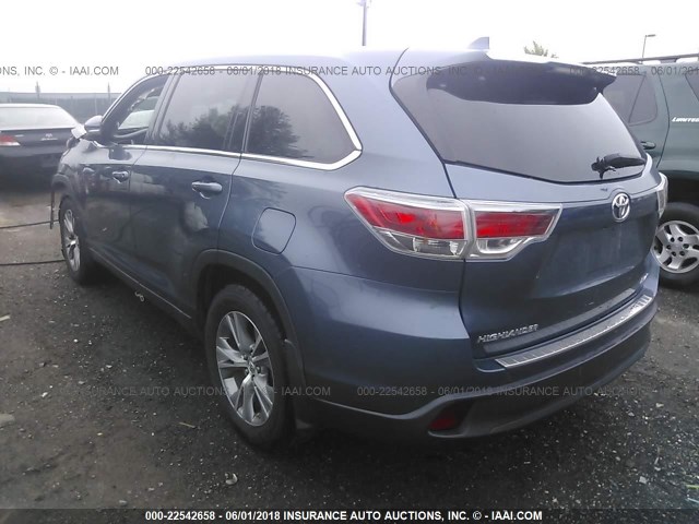 5TDBKRFHXES070629 - 2014 TOYOTA HIGHLANDER LE/LE PLUS 蓝色 照片 3