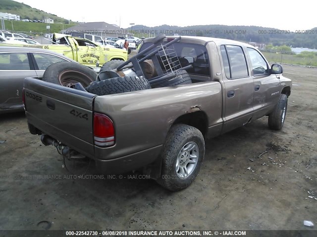 1B7GG2AX71S205032 - 2001 DODGE DAKOTA QUAD TAN photo 4