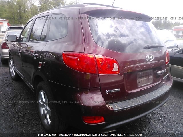 5NMSH73E67H046542 - 2007 HYUNDAI SANTA FE SE/LIMITED RED photo 3