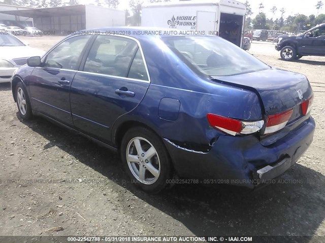 1HGCM56673A100395 - 2003 HONDA ACCORD EX BLUE photo 3