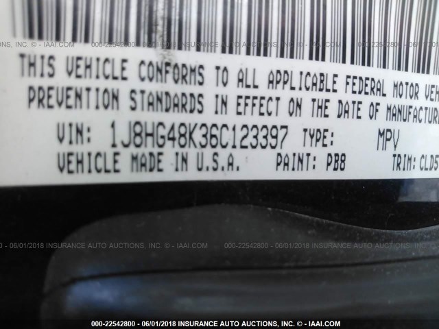 1J8HG48K36C123397 - 2006 JEEP COMMANDER BLUE photo 9