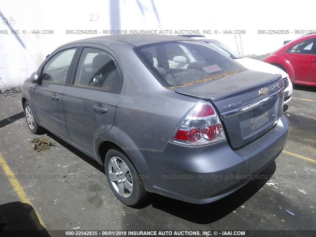 KL1TD5DE5AB111385 - 2010 CHEVROLET AVEO LS/LT 灰色 照片 3