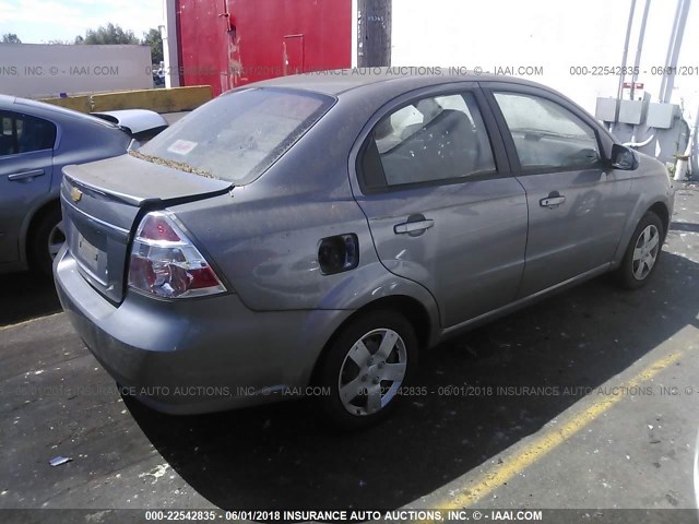 KL1TD5DE5AB111385 - 2010 CHEVROLET AVEO LS/LT 灰色 照片 4