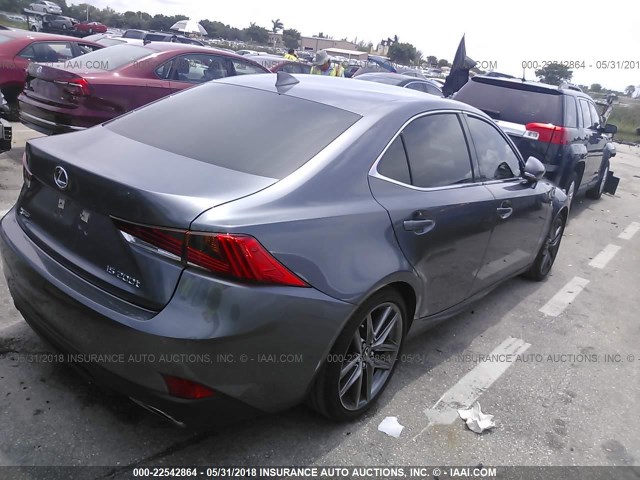 JTHBA1D25H5052793 - 2017 LEXUS IS 200T GRAY photo 4