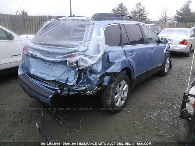 4S4BRBKC4B3329749 - 2011 SUBARU OUTBACK 2.5I LIMITED BLUE photo 4