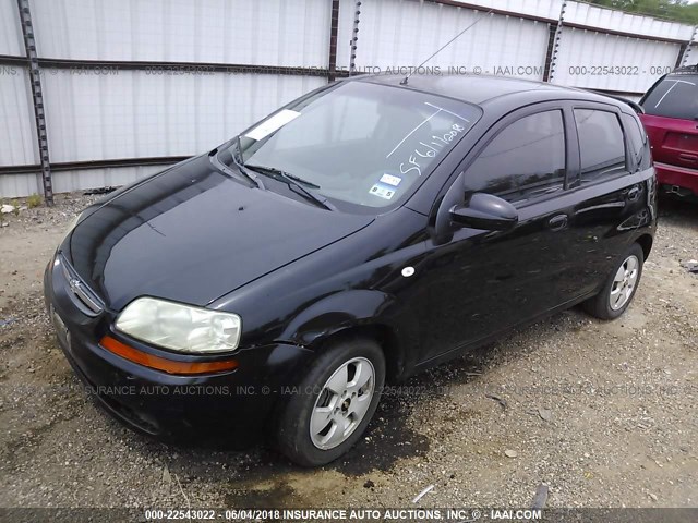 KL1TD66666B544460 - 2006 CHEVROLET AVEO LS BLACK photo 2