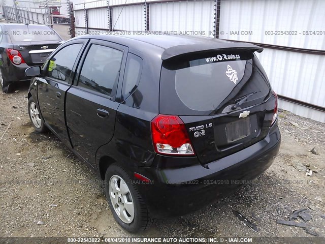 KL1TD66666B544460 - 2006 CHEVROLET AVEO LS BLACK photo 3
