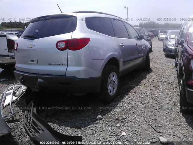 1GNLREED1AS120818 - 2010 CHEVROLET TRAVERSE LS SILVER photo 4