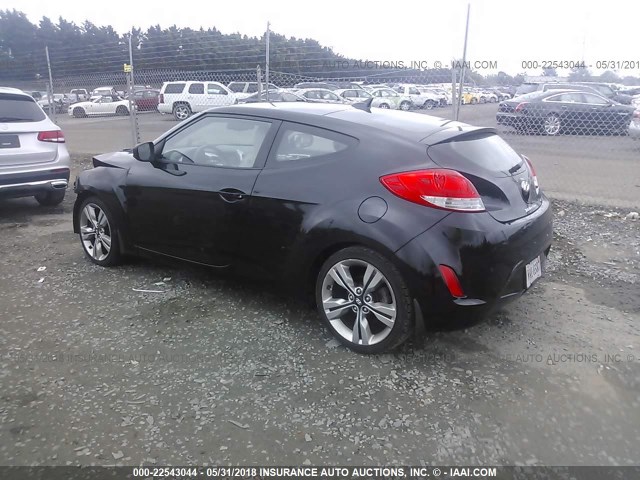 KMHTC6AD6DU165165 - 2013 HYUNDAI VELOSTER BLACK photo 3