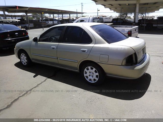 3N1CB51D32L613602 - 2002 NISSAN SENTRA XE/GXE GOLD photo 3