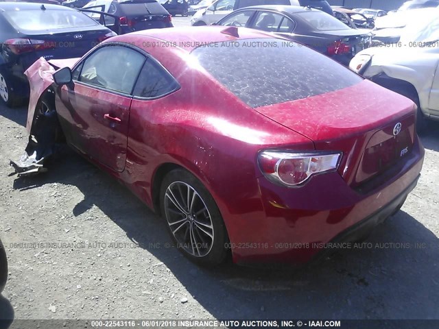JF1ZNAA10G8707025 - 2016 TOYOTA SCION FR-S RED photo 3