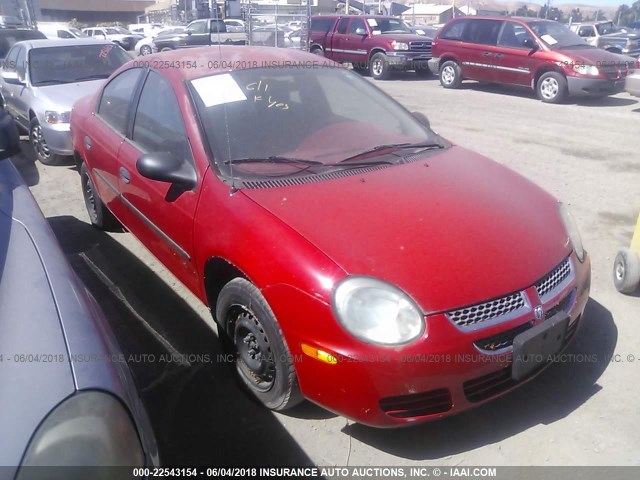 1B3ES26C05D102381 - 2005 DODGE NEON SE RED photo 1