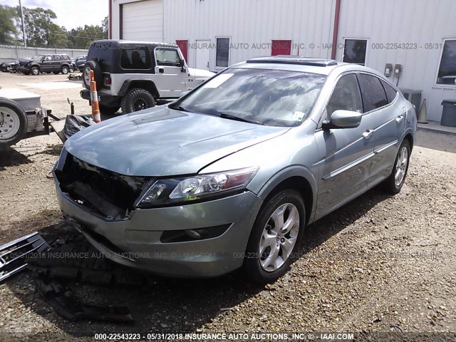 5J6TF1H5XAL013723 - 2010 HONDA ACCORD CROSSTOUR EXL GREEN photo 2