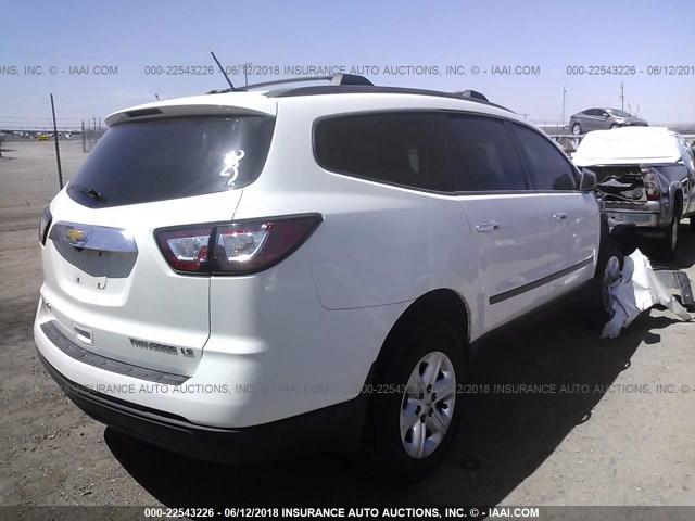 1GNKRFED7FJ185994 - 2015 CHEVROLET TRAVERSE LS WHITE photo 4