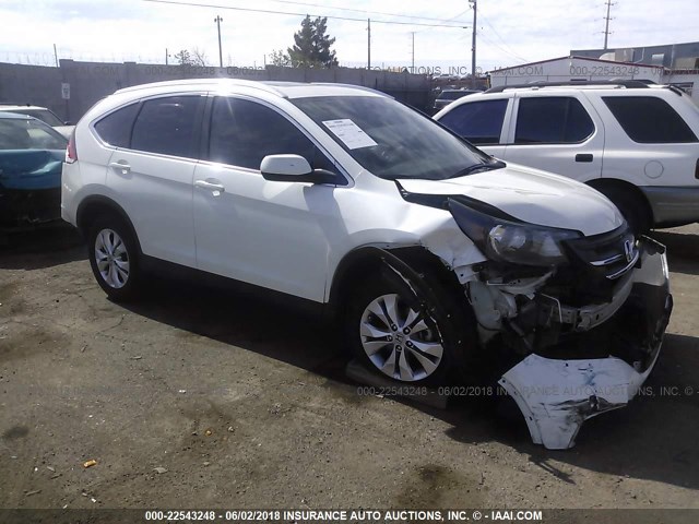 5J6RM4H71CL039567 - 2012 HONDA CR-V EXL WHITE photo 1