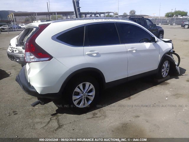 5J6RM4H71CL039567 - 2012 HONDA CR-V EXL WHITE photo 4