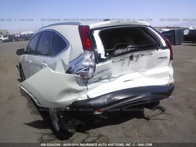 5J6RM4H71CL039567 - 2012 HONDA CR-V EXL WHITE photo 6