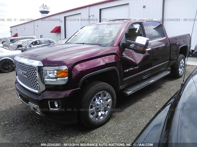 1GT12UEG6HF135276 - 2017 GMC SIERRA K2500 DENALI MAROON photo 2