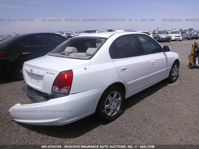 KMHDN46D44U905789 - 2004 HYUNDAI ELANTRA GLS/GT WHITE photo 4