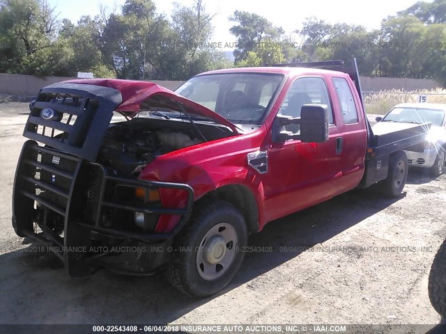 1FTSX20R88EB43761 - 2008 FORD F250 SUPER DUTY RED photo 2