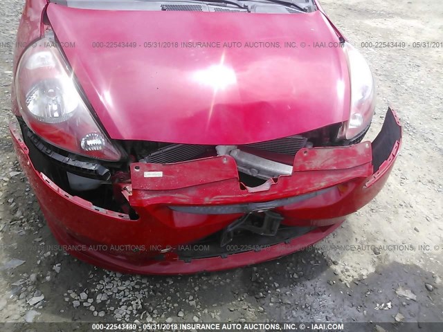 JHMGD38647S067226 - 2007 HONDA FIT S RED photo 6