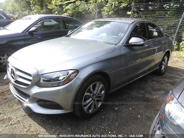 55SWF4KB0FU035385 - 2015 MERCEDES-BENZ C 300 4MATIC GRAY photo 2