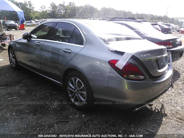 55SWF4KB0FU035385 - 2015 MERCEDES-BENZ C 300 4MATIC GRAY photo 3