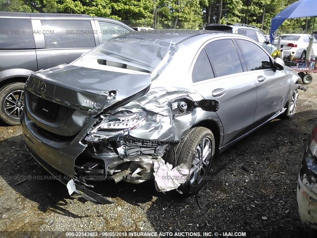 55SWF4KB0FU035385 - 2015 MERCEDES-BENZ C 300 4MATIC GRAY photo 4