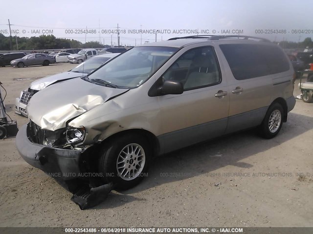 4T3ZF13C6YU222745 - 2000 TOYOTA SIENNA LE/XLE GOLD photo 2