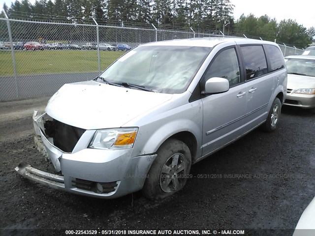 1D8HN54P38B169147 - 2008 DODGE GRAND CARAVAN SXT SILVER photo 2