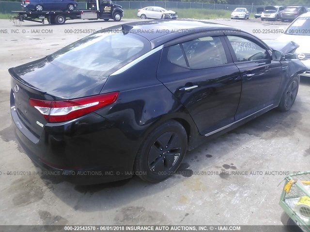 KNAGM4AD9B5003011 - 2011 KIA OPTIMA HYBRID BLACK photo 4