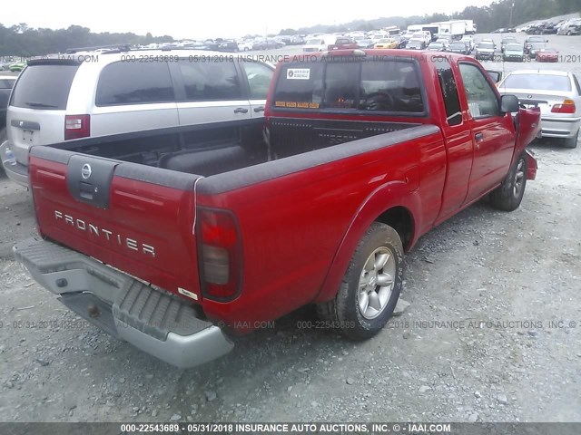 1N6DD26T83C457772 - 2003 NISSAN FRONTIER KING CAB XE RED photo 4