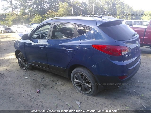 KM8JU3AG3EU872660 - 2014 HYUNDAI Tucson GLS/LIMITED/SE BLUE photo 3