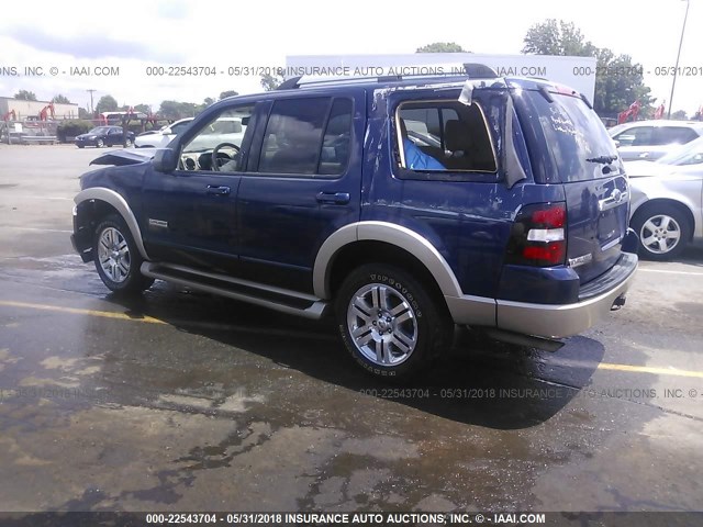 1FMEU64E27UB04524 - 2007 FORD EXPLORER EDDIE BAUER BLUE photo 3