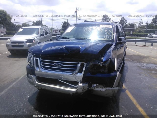 1FMEU64E27UB04524 - 2007 FORD EXPLORER EDDIE BAUER BLUE photo 6