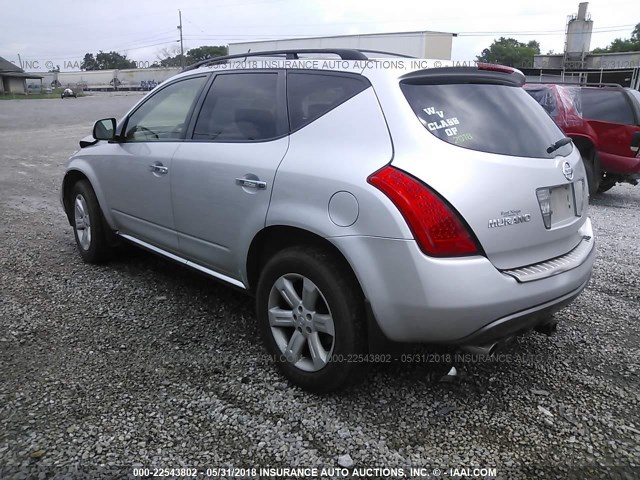 JN8AZ08T16W428517 - 2006 NISSAN MURANO SL/SE/S SILVER photo 3