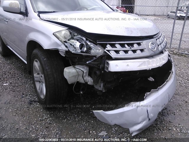 JN8AZ08T16W428517 - 2006 NISSAN MURANO SL/SE/S SILVER photo 6