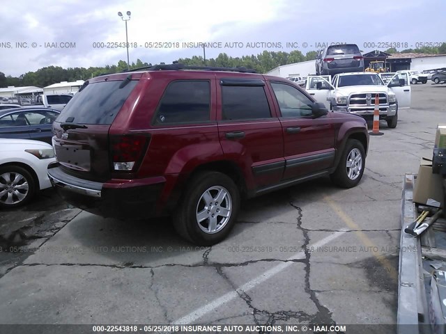 1J4GR48K26C155099 - 2006 JEEP GRAND CHEROKEE LAREDO/COLUMBIA/FREEDOM RED photo 4