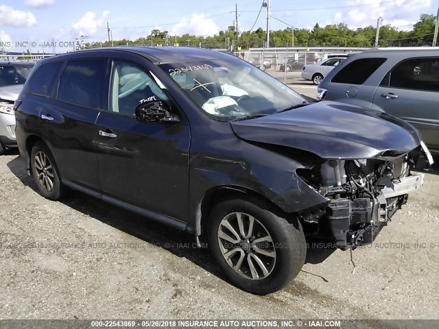 5N1AR2MN6EC709626 - 2014 NISSAN PATHFINDER S/SV/SL/PLATINUM GRAY photo 1